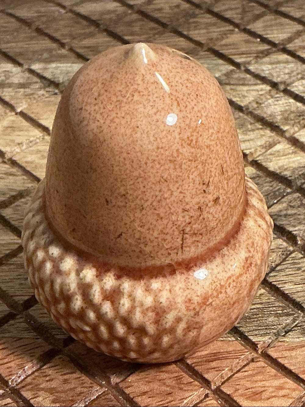 Vintage Glossy Ceramic Acorn Figurine Salt Shaker (see other ad for squirrel)